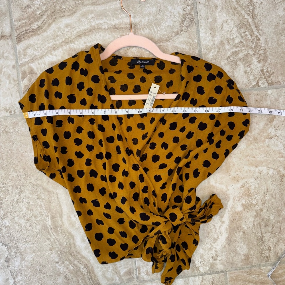 NWT Madewell Sash-Tie Wrap Top in Painted Spots Size XS - Picture 7 of 8